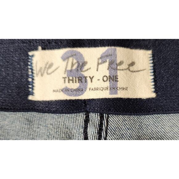 Free People We The Free Flared Jeans Pull On Blue Denim Stretch Women's Size 31 - Picture 2 of 15